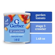 Gerber Snacks for Baby Lil Crunchies Garden Tomato Puffs, 1.48 oz Canister