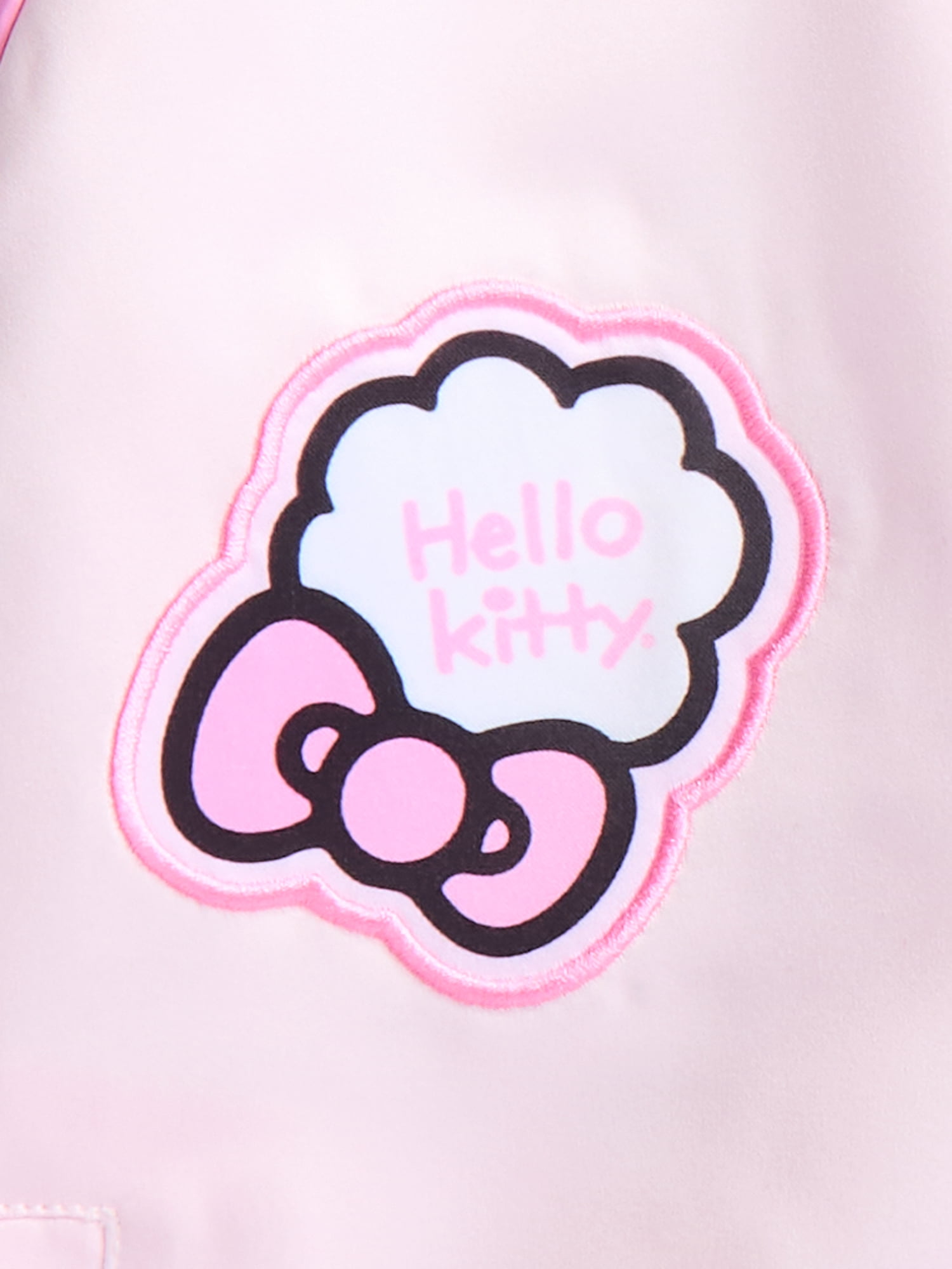 Hello Kitty Girls' Graphic Patch Varsity Sateen Jacket with Long Sleeves, Sizes 4-12