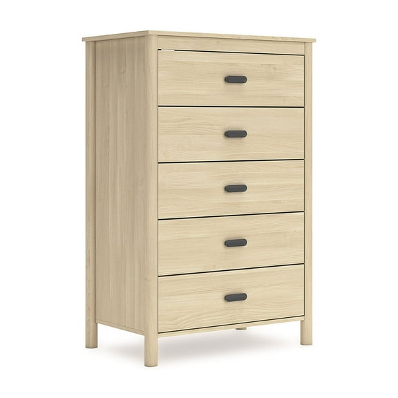 Signature Design by Ashley Cabinella 5 Drawer Tall Dresser, Tan