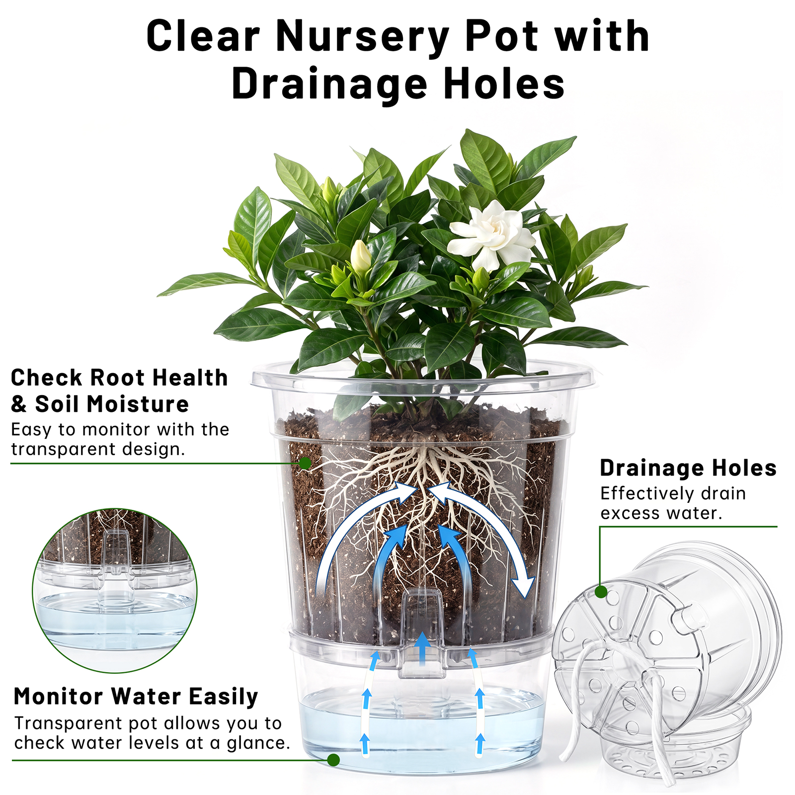Xueyu 18-Pack Clear Self-Watering Plant Pots with Labels photo 4