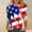 A687 Blue, variant on 4th of July American Flag Tunic Top for Women Patriotic Stars and Stripes 3/4 Sleeve Crewneck Casual Loose Fit Summer Party Shirt Tops
