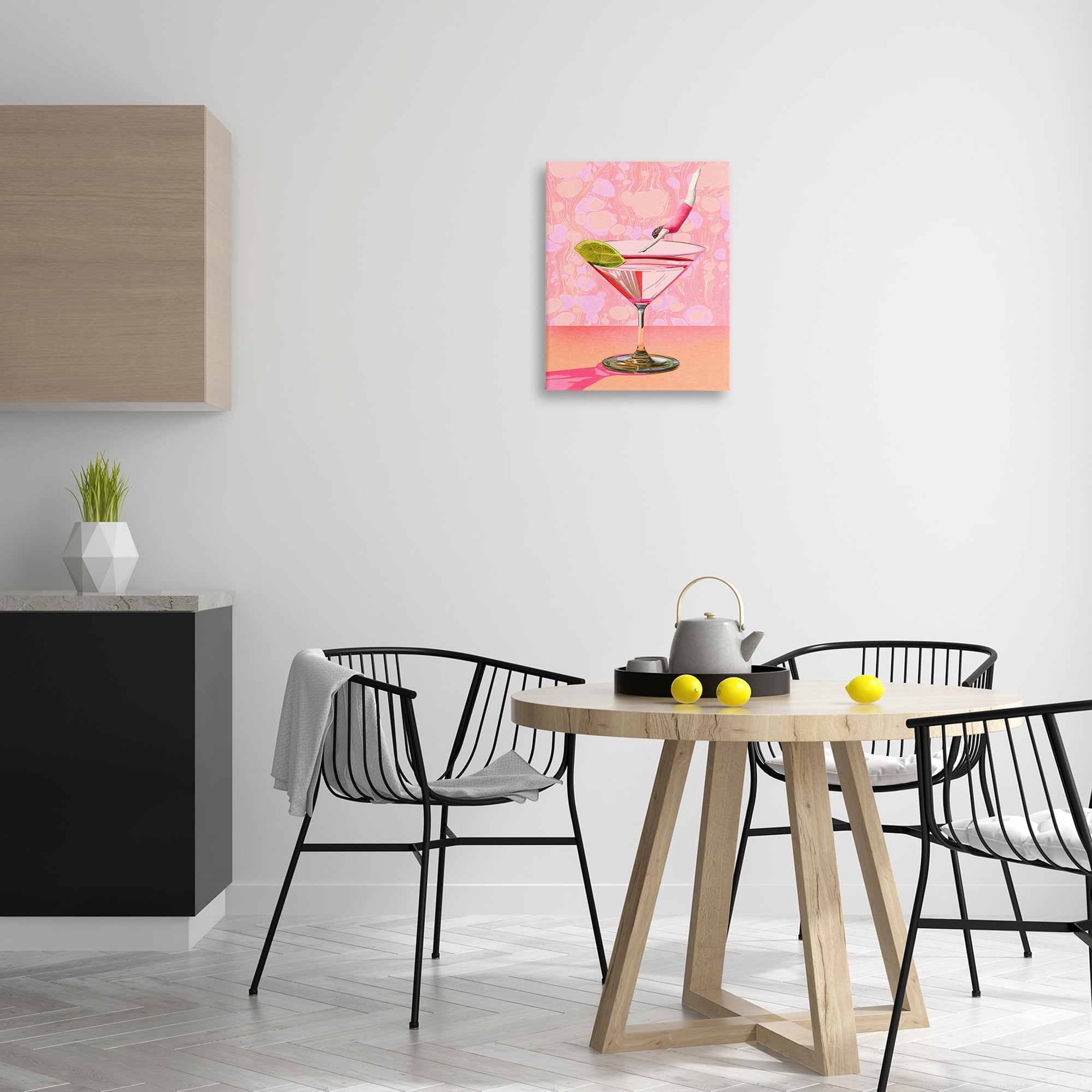 Stupell Industries Diver in Cocktail Food & Beverage Painting Wrapped Canvas Art Print Wall Art, 16 x 20