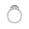 thumbnail image 2 of 0.65 Carat Excellent Emerald Cut Real Diamond New Design Halo Ring for Wedding and Engagement Solid 14K White Gold Size 11, 2 of 8