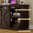 thumbnail image 3 of Furmax 65 inch TV Stand Entertainment Center with Sliding Barn Doors and Storage,Espresso, 3 of 9