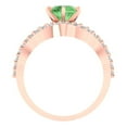 thumbnail image 4 of 1.52 ct Brilliant Round Cut Green Zircon 14k Rose Gold Solitaire with Accents Engagement Bridal Wedding Ring Band Set size 4.75, 4 of 7