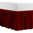 thumbnail image 2 of Dorm Bedskirt- Dorm Bedskirt for Dorm Room, 50" Tailored Drop Dust Ruffle Bedskirt, Extra Long College Dorm Bedskirt, 100% Microfiber-Burgundy Solid, Twin-XL Size (39"x 80"), 2 of 4