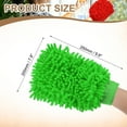 thumbnail image 2 of Chenille Microfiber Car Wash Mitts 9.8" x 7.9" Scratch Free Wash Gloves Absorbent Double Sided Plush Cleaning Drying Mitts for Car Washing Home Green, 2 of 7