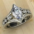 thumbnail image 2 of Charm Cubic Zircon Engagement Jewelry 925 Silver Ring Women Gift Sz 6-10, 2 of 4