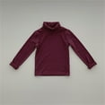 thumbnail image 2 of Generic Toddler Baby Boys Girls Basic Solid Color Turtleneck Neck Warm Base Long Sleeve T Shirt Children's Casual Home Wear Base Top Clothes ﻿(12-18 Months,Purple), 2 of 4