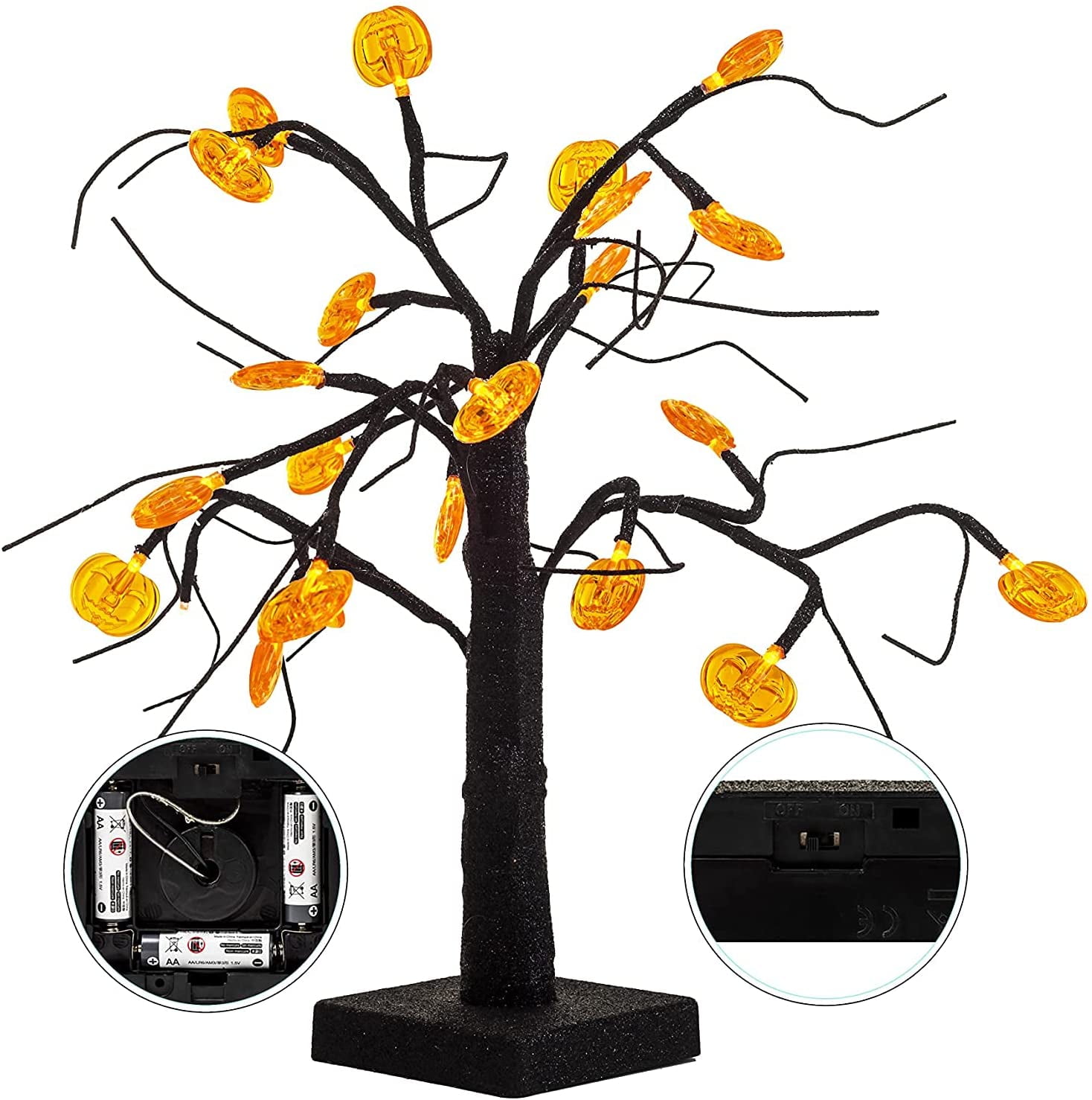 Joiedomi 4 FT Halloween Spooky Tree, Light Up Halloween Tree with 48