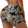 thumbnail image 3 of Athletic Shorts for Women, pumpkins elements halloween Seam Womens Shorts High Waisted Sport Running Workout Gym, 3 of 8