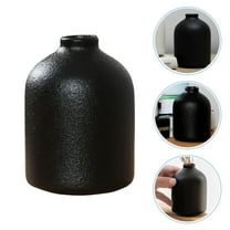 OUNONA 1Pc Stylish Ceramic Vase Modern Home Decor Chic Flower Holder Black