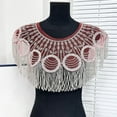 thumbnail image 5 of Aellinatey Beaded Sequins Shawl Wrap Fringed Evening Party Capes Wedding Bridal Cover Up, 5 of 19