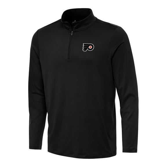Men's Antigua Black Philadelphia Flyers Reprocess Quarter-Zip Top