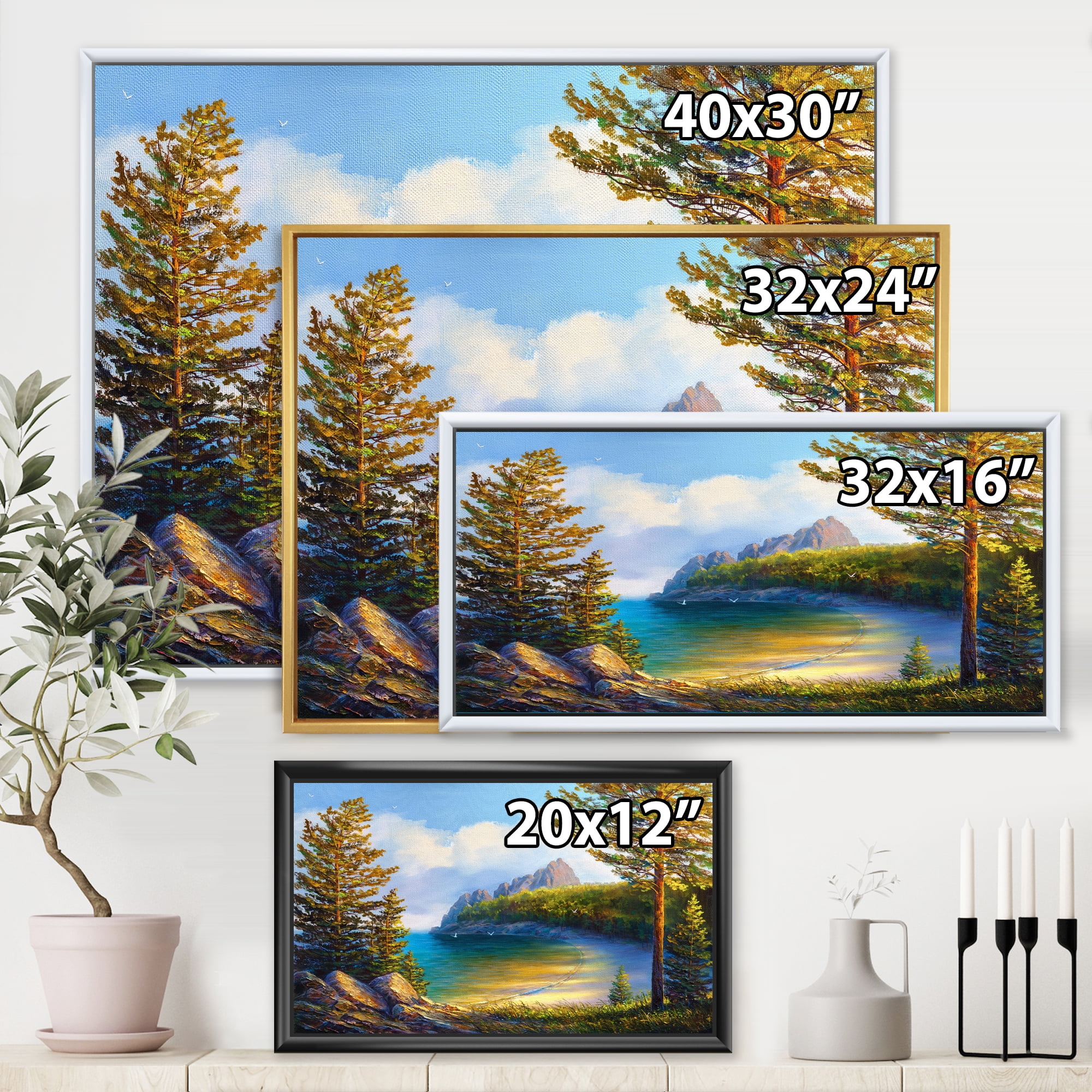 Designart 'Sunrise By The Wild Beach' Nautical & Coastal Framed Canvas Wall Art Print