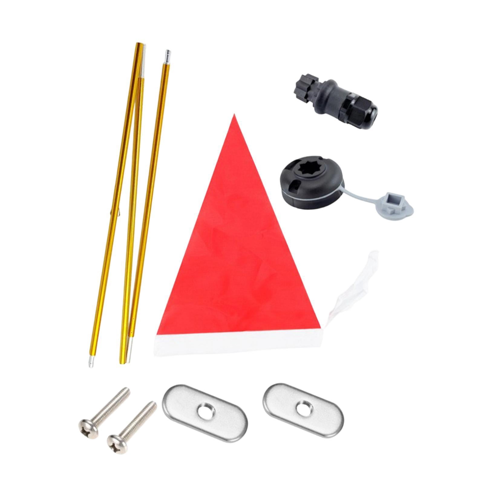 Baoblaze Kayak Flag Accessories, Highly Visible, Stable Base for Dinghies, Canoes, Kayaks Red