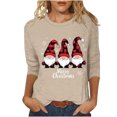 thumbnail image 2 of VKOYWKM Women's Christmas Tops Christmas Graphic Tees Crew Neck Loose Fit 3/4 Sleeve Tops Holiday Family Party Blouses, 2 of 4