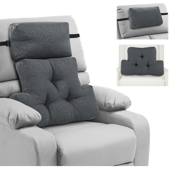 2 Pcs Neck Pillow Lumbar Support for Recliner, Back Pillow for Chair with Adjustable Headrest Pillow, Back Rest Pillow for Office Chairs, Recliners,Sofa, Couch