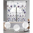 thumbnail image 2 of Purple Blue Flowers Swag Curtains for Living Room/Bedroom Windows, Country Botanical Floral Butterfly Kitchen Curtains and Valances Set 36 Inch Length, Light Filtering Swags Valance Curtain Panels, 2 of 5