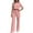 Pink, variant on dGslk Women's Casual Temperament Commuting Wide-leg Pants Solid Color Two-piece Suit Black L