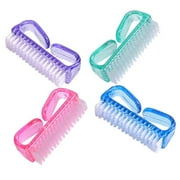 4 Pack Handle Grip Nail Brush, Fingernail Scrub Cleaning Brushes for Toes and Nails Cleaner, Pedicure Brushes for Men and Women (Multicolor)