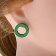 thumbnail image 5 of Women Ethnic Style Earrings Vintage Round Circle Wooden Earrings Green, 5 of 7