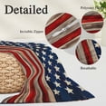 thumbnail image 3 of American Flag Throw Pillow Covers, Vintage USA Flag Wooden Soft Breathable Pillow Cases with Invisible Zipper for Sleeping, Small Pillowcases for Couch Bed Sofa Chair 16x24 Inches, 3 of 9