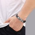 thumbnail image 5 of Knot Bracelets Gifts for Man Christmas Valentines day Gifts Black Braided Leather Infinity Bracelets Lettering Love You Forever Gifts for Son Grandson Husband Boyfriend Brother Man, 5 of 6