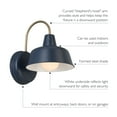 thumbnail image 6 of Design House Mason Industrial Barn Indoor/Outdoor Wall Mount Light with Metal Shade, Navy/Gold, 6 of 20