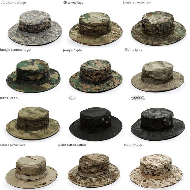 Sombrero redondo de camuflaje para fanáticos militares, sombrero Bennie, sombrero para el sol de verano, sombrero de pescador para exteriores