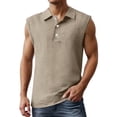 thumbnail image 2 of Tank Tops Men Summer Casual Lightweight Breathable Collared Sleeveless Polo Shirt Vacation Beach Shirt, 2 of 6