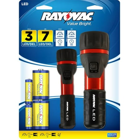 Buy Rayovac 2AA 2D LED Flashlight, Red Black Combo