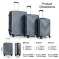 thumbnail image 7 of 10 Piece Luggage Set, Lightweight Suitcase Set with 7PCS Organizer Bags, Suitcase with TSA Lock Spinner Wheels, Gray, 7 of 7