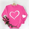 thumbnail image 5 of BLTIBY Valentine Sweatshirts for Women Love Heart Graphic Sweater Long Sleeve Round Neck Pullover Blouse Casual Fashion Valentines the Day Top Hot Pink 2 L, 5 of 9
