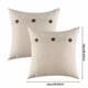 thumbnail image 3 of 2 Pack 16x16 Inch Beige Linen Blend Throw Pillow Covers - Vintage Farmhouse Chic Zipper Closure Decorative Cushion Cases for Couch Sofa Bed - Contempo, 3 of 5