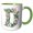 Green/White, variant on 3drose, Pretty Watercolor Floral Monogram Letter D, 11oz Two-tone Black Mug