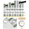 thumbnail image 6 of Sage Green Stripe Blackout Curtains 54 Inches Long for Bedroom, Geometric Grey White Vertical Striped Thermal Insulated Room Darkening Black Out Window Curtain Panels Grommet Drapes for Living Room, 6 of 8