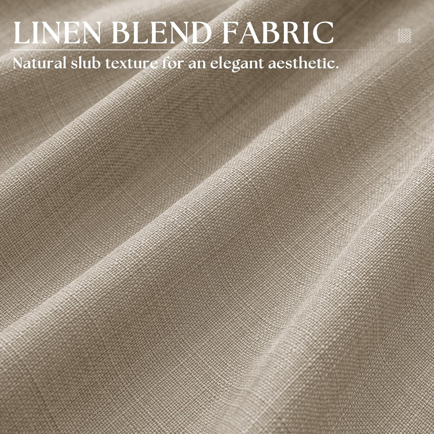 80 Inch Long Taupe Living Room Curtains for Window Treatments Grommet Neutral Farmhouse Style Light Filtering Thick Linen Sheer Bedroom Curtains Drapes 80 Inch Length 2 Panels Set Burlywood Birch