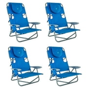 Ostrich On-Your-Back Outdoor Lounge 5 Position Reclining Beach Chair (4 Pack)