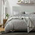 thumbnail image 5 of Dawn Bohemian 8-Piece Alora Gray Solid Print Comforter Bed in a Bag, Full, 5 of 7
