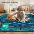 thumbnail image 4 of ODIKA Teal Stained Ocean Mosaic Entryway Beachy Cherry Nautical Turtle Refined Foldable Easy Care for Queen Size Bedroom, Under Bed, Master Suite, 4 of 7
