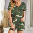 thumbnail image 2 of AKAFMK Women's 2 Piece Pajama Sets Camouflage Print Short Sleeve Loungewear Sets Soft Round Neck Top and Shorts Sleepwear, 2 of 5