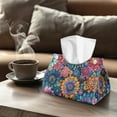 thumbnail image 4 of SEANATIVE Flowers Tissue Box Cover Rectangle Tissue Box Holder Vintage Tissue Holder Decorative Boho Tissue Box Cover Facial Tissue Box Cover for Car Kitchen Bedroom Office Home Decor 2 Pcs, 4 of 7