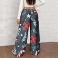 thumbnail image 3 of Women's Casual Fashion Christmas Print Elastic Waist Loose Plush Wide Leg Pants, Comfortable Home and Sleepwear Bottoms for Winter, Warm and Cozy Lounge Pants, Navy, XL, 3 of 4