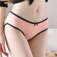 thumbnail image 3 of rygai Women Panties Contrast Color Bow Stretchy Moisture-wicking Briefs for Daily Wear,Pink M, 3 of 7