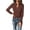 Coffee, variant on PRETTYGARDEN Fall Quarter Zip Pullover Sweaters for Women Long Sleeve Collared Fitted Ribbed Knit Tops