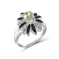 thumbnail image 2 of JewelersClub Green Amethyst Ring Birthstone Jewelry – 1.90 Carat Green Amethyst Sterling Silver Ring Jewelry with Black & White Diamond Accent– Gemstone Rings with Hypoallergenic 0.925 Sterling Silver, 2 of 4