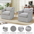 thumbnail image 3 of Bonzy Home 360° Swivel Striped Accent Chair, Upholstered Fabric Leisure Armchair with Removable Cushions, Blue & White Stripe, 3 of 5
