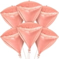 thumbnail image 1 of Rose Gold Diamond Balloon Set - 22 Inch Mylar Balloons for Elegant Celebrations, Perfect for Party Decorations, Balloon Arches, and Festive Events - Pack of 6, 1 of 5