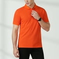 thumbnail image 6 of Nnhblu Men Cotton Short Sleeve Turndown collar Button Mens T Shirt Orange XXL, 6 of 9